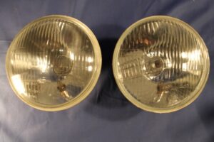 MGE203 MGB 1275 MIDGET PAIR WIPAC LEFT HAND DRIVE HALOGEN HEAD LAMPS CHROME BUMPER
