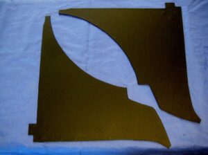 WA132/4A MGB ROADSTER BLACK REAR WHEEL ARCH PANELS 1970-1981 FINE & COURSE GRAIN