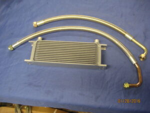 ARA221SC MGC 13 ROW OIL COOLER & PAIR OF STAINLESS STEEL HOSES KIT