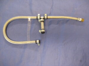 AHH6707K MGB S/S BRAIDED FUEL HOSE ENGINE BAY KIT INC T PIECE HS4 UP TO 1973