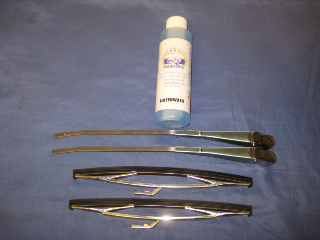 MGB GT SET OF STAINLESS STEEL S/S WIPER ARMS & BLADES 7.2MM W76364SET