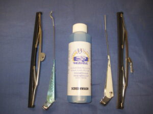 U70733SET MIDGET STAINLESS STEEL S/S STRAIGHT FITTING WIPER ARMS & BLADES SET