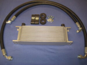 ARA221MK2R MGB 13 ROW OIL COOLER, PAIR OF RUBBER HOSES & FITTING KIT 1967-1974