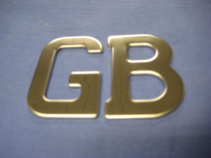 MRD1034A CHROME SELF ADHESIVE G B LETTERS BADGE