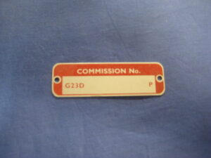 CRCP355 MGB GT COMMISSION PLATE G23D   P