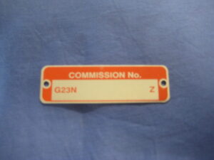 MGB ROADSTER COMMISSION PLATE G23N  Z  CRCP356