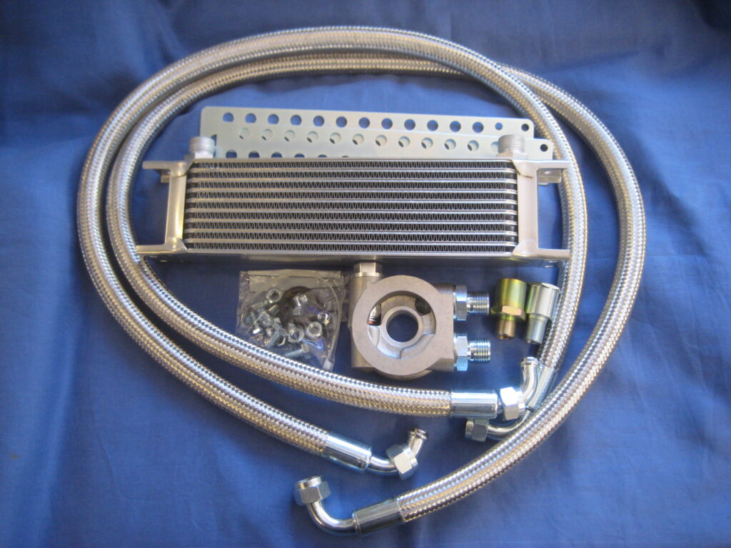 MIDGET 1500 OIL COOLER THERMOSTAT KIT INC 10 ROW OIL COOLER & S/S HOSES TT10969S
