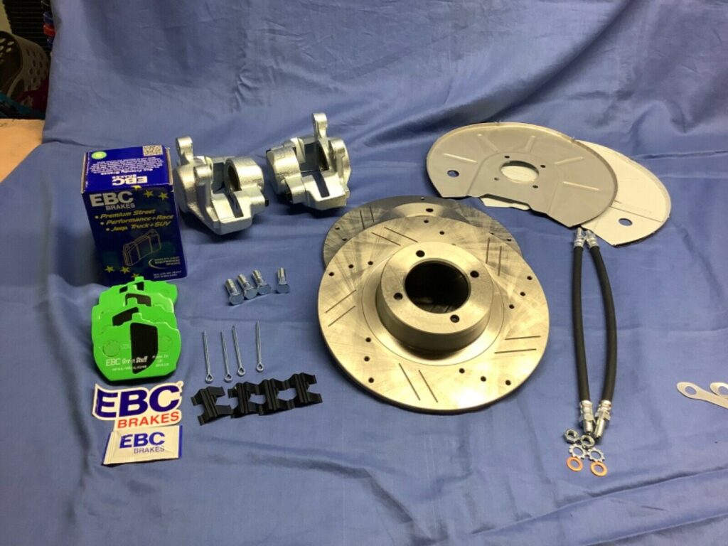 BKIT3 MGB FRONT BRAKE UPGRADE KIT WITH DRILLED / SLOTTED DISCS & FITTING KIT