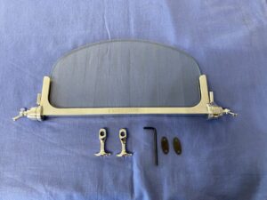 960 BROOKLANDS AEROSCREEN & FITTINGS POLISHED CAST FRAME LAMINATED GLASS