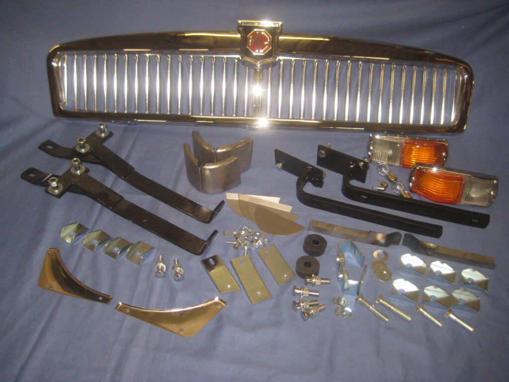 SSCBKC MGB CHROME BUMPER CONVERSION S/S BUMPERS & OVERIDER & LAMP & ALL CHROME GRILL KIT - Image 5